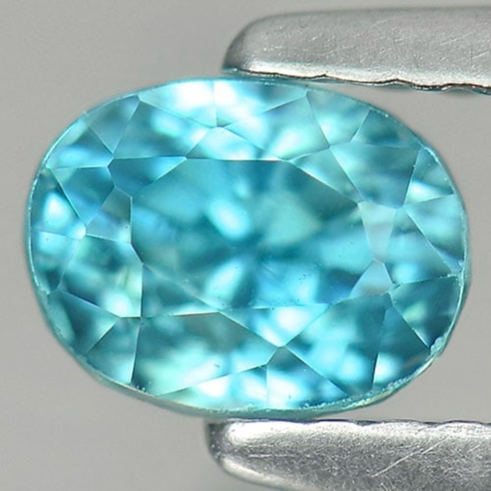 Natural Blue Zircon 1.42 Ct. VVS Oval Shape 6 x 6.5 Mm‎ Gemstone From Cambodia